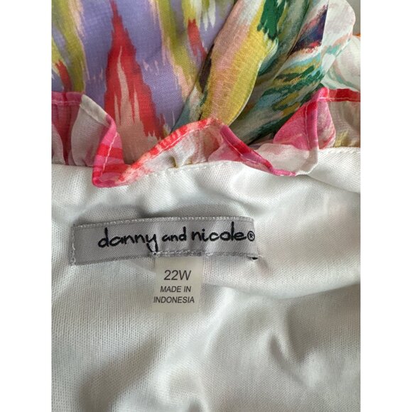 Danny & Nicole Womens maxi dress size 22w pattern chiffon Sleeveless lined plus - Picture 6 of 9